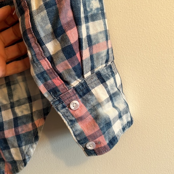 Tie-dye plaid flannel Anthropologie shirt - Picture 6 of 14